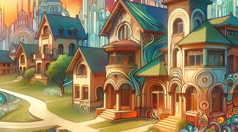 Passive Income Properties: Dive into the world of lucrative real estate nestled in an idyllic, storybook landscape.